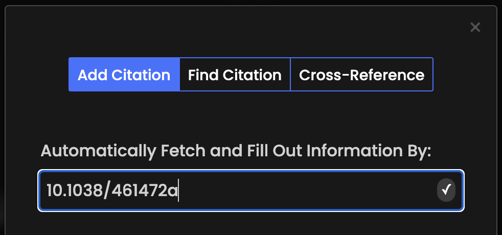 Paste a DOI into MonsterWriter